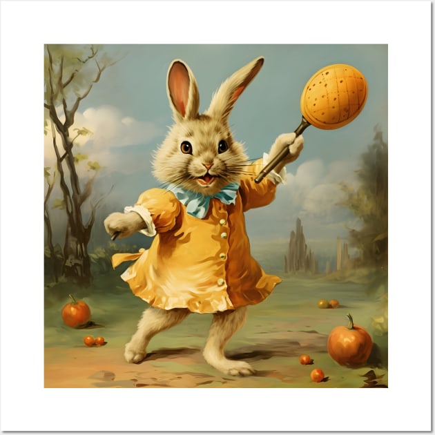 Easter Bunny And Pumpkins Wall Art by MiracleROLart